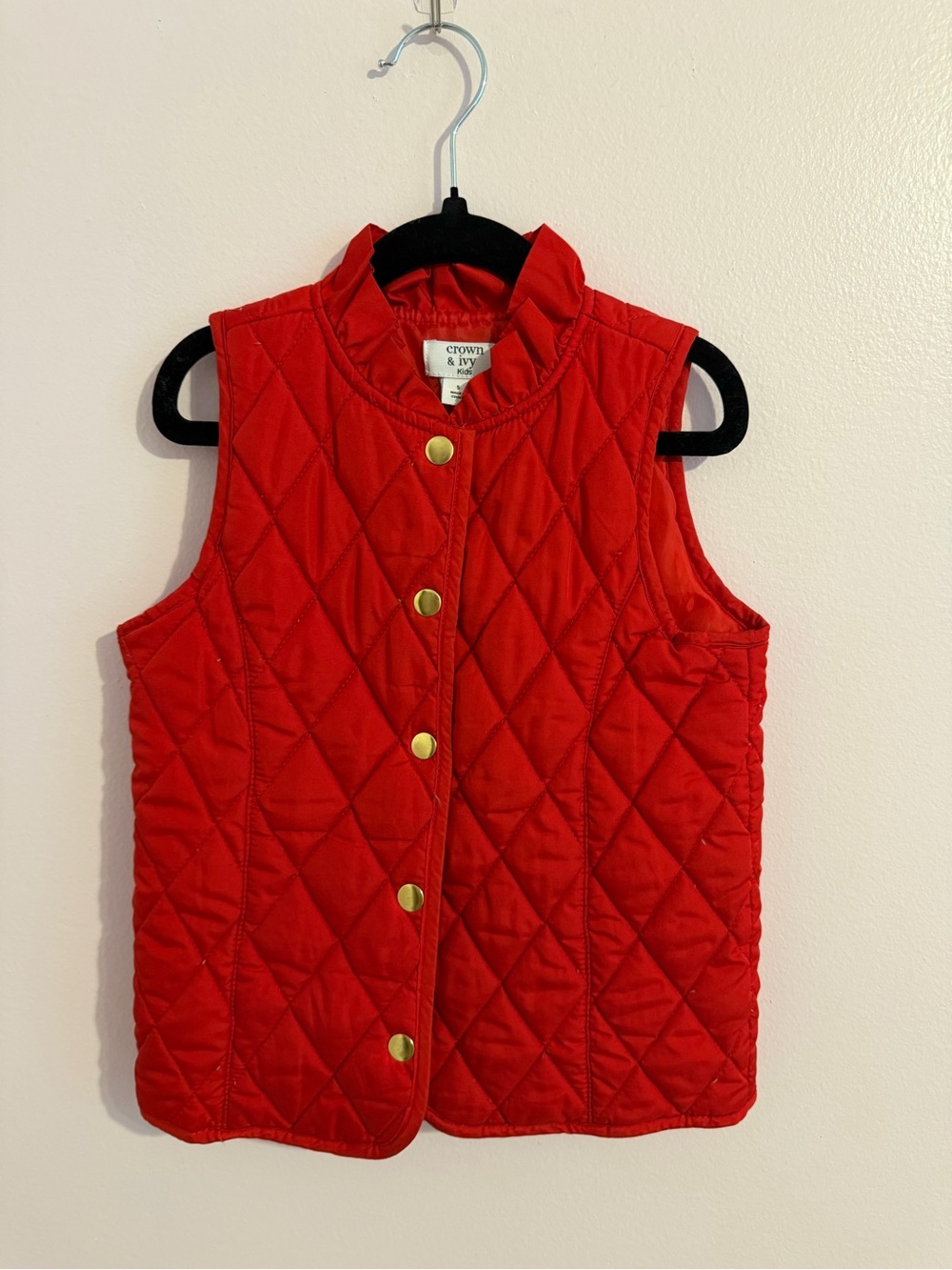 crown & ivy Red Quilted Vest
